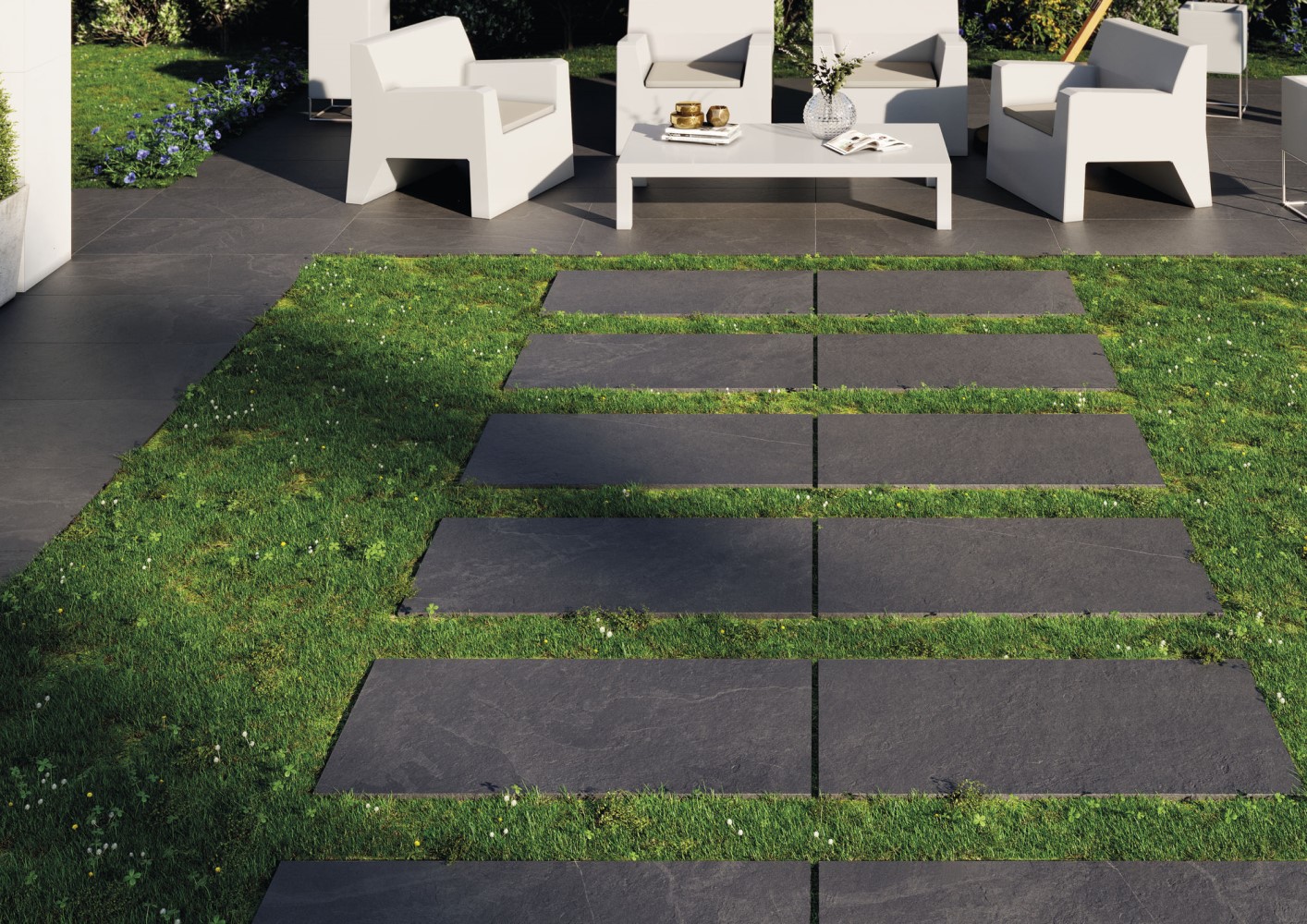 Overland Black 1200x600 Porcelain Tiles - Image 3