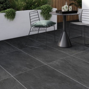 Slate Rock Black 1200x600 Porcelain Tiles